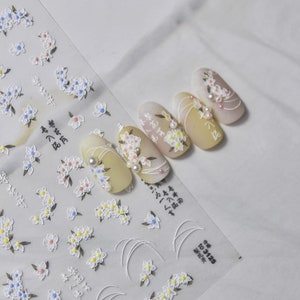 Floral Nail Decals, Floral Nail Stickers, Flower Nail Decals, Nail Art, Nail Designs, Manicure Stickers, DIY Nails