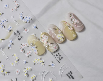 Blumen Nagel Abziehbild, Blumen Nagel Aufkleber, Blumen Nagel Abziehbild, Nagelkunst, Nageldesigns, Maniküre Aufkleber, DIY Nägel