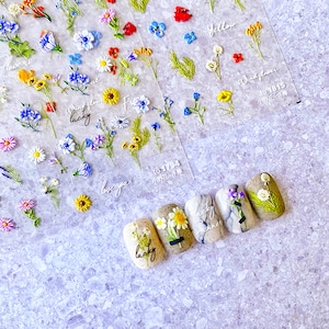 Flower Nail Sticker, Flower Nail Art, Nail Decals, Nail Designer Art, 3D Nails, DIY Nails