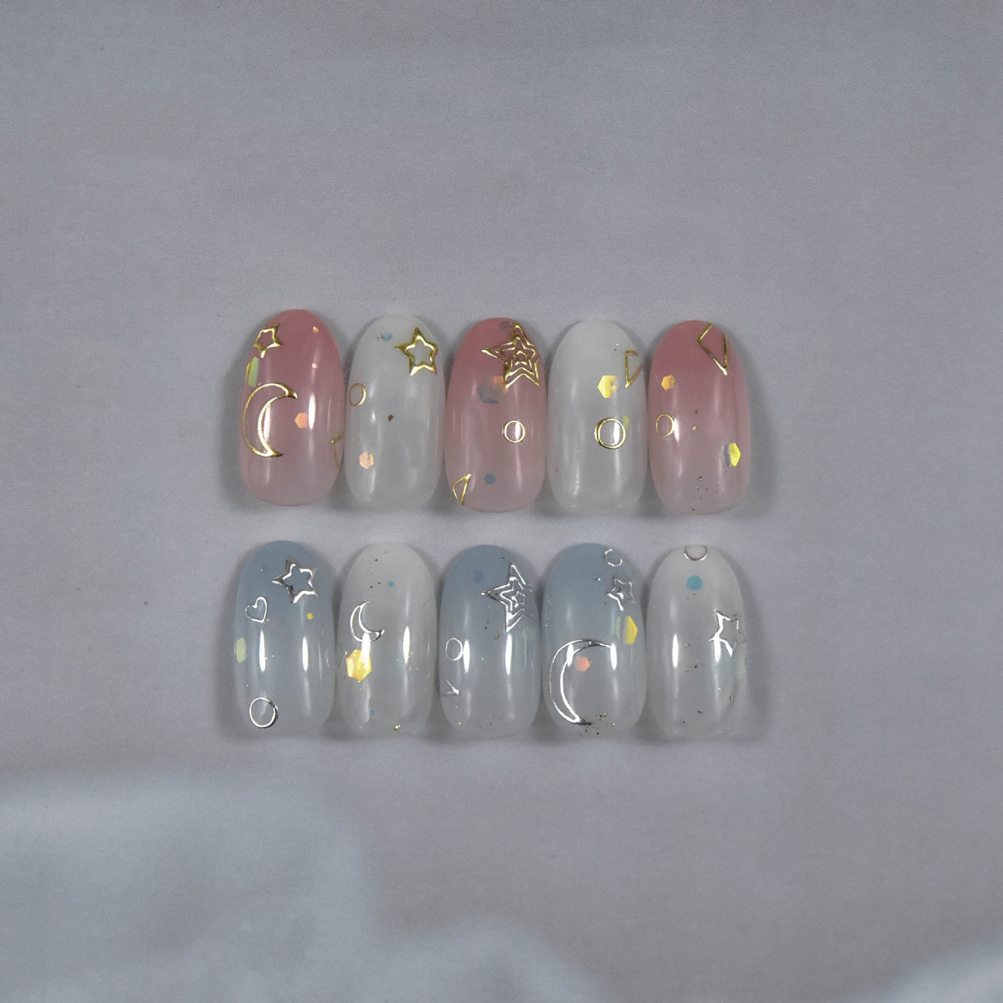 Gold Moon and Star Nail Stickers Moon and Star Nail Decals Etsy