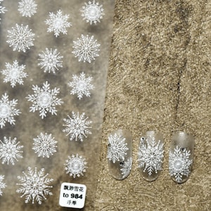 Snowflake Nail Stickers, Winter Nail Decals, Nail Design Art, DIY Nails ...