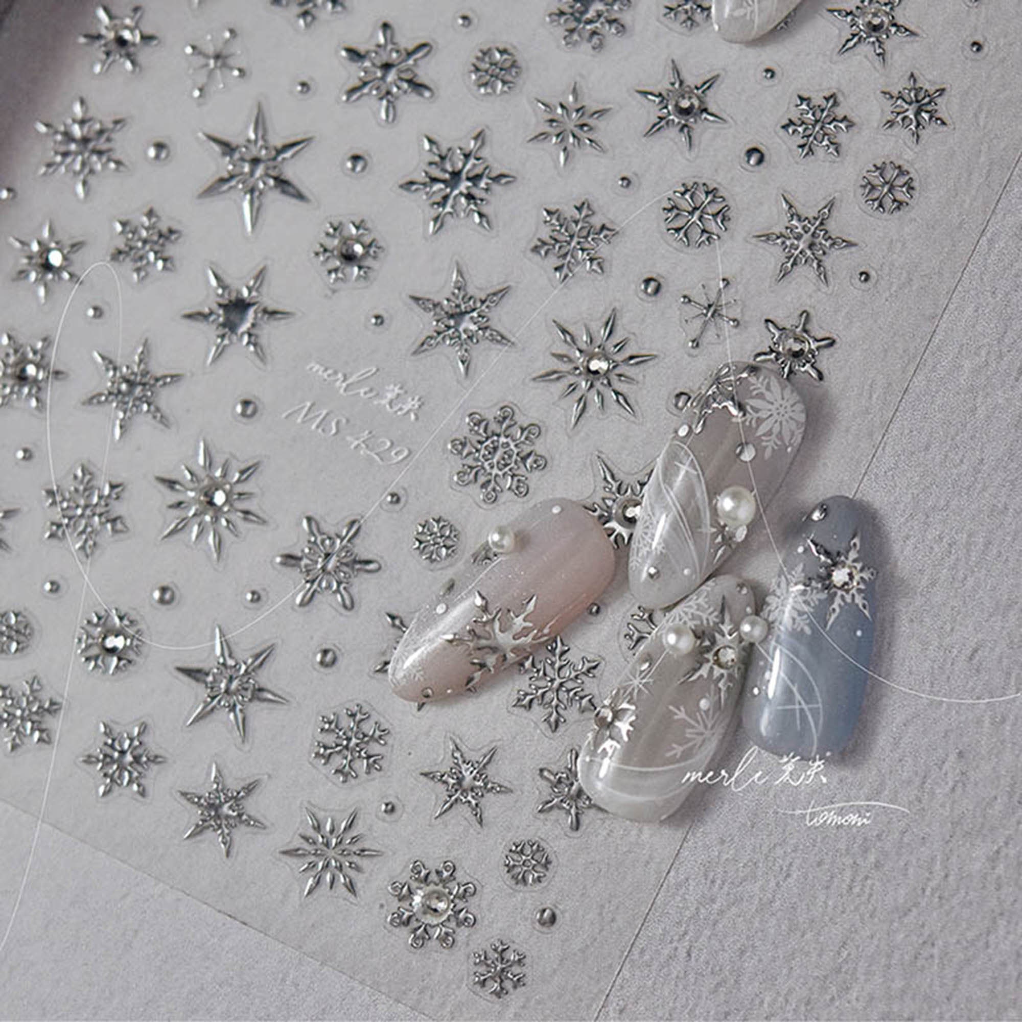 Yodoinky 20pcs Christmas Snowflake Nail Charms, Silver Snowflake Charms for Acrylic Nails,3D Alloy Snowflake Nail Charms for Women DIY Winter Christmas Nails
