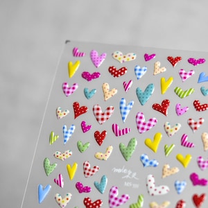 Kawaii Herz Nagel Aufkleber, Nagelsticker, Jelly Style Nägel, selbstklebende Nagel Abziehbilder, Herz Nail Art, Nagelabziehbild-Kunst, DIY Nägel
