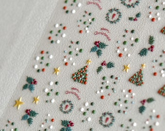 Christmas Tree Nail Stickers, Christmas Tree Nail Decals, Christmas Nail Design, Nail Art, DIY Nails