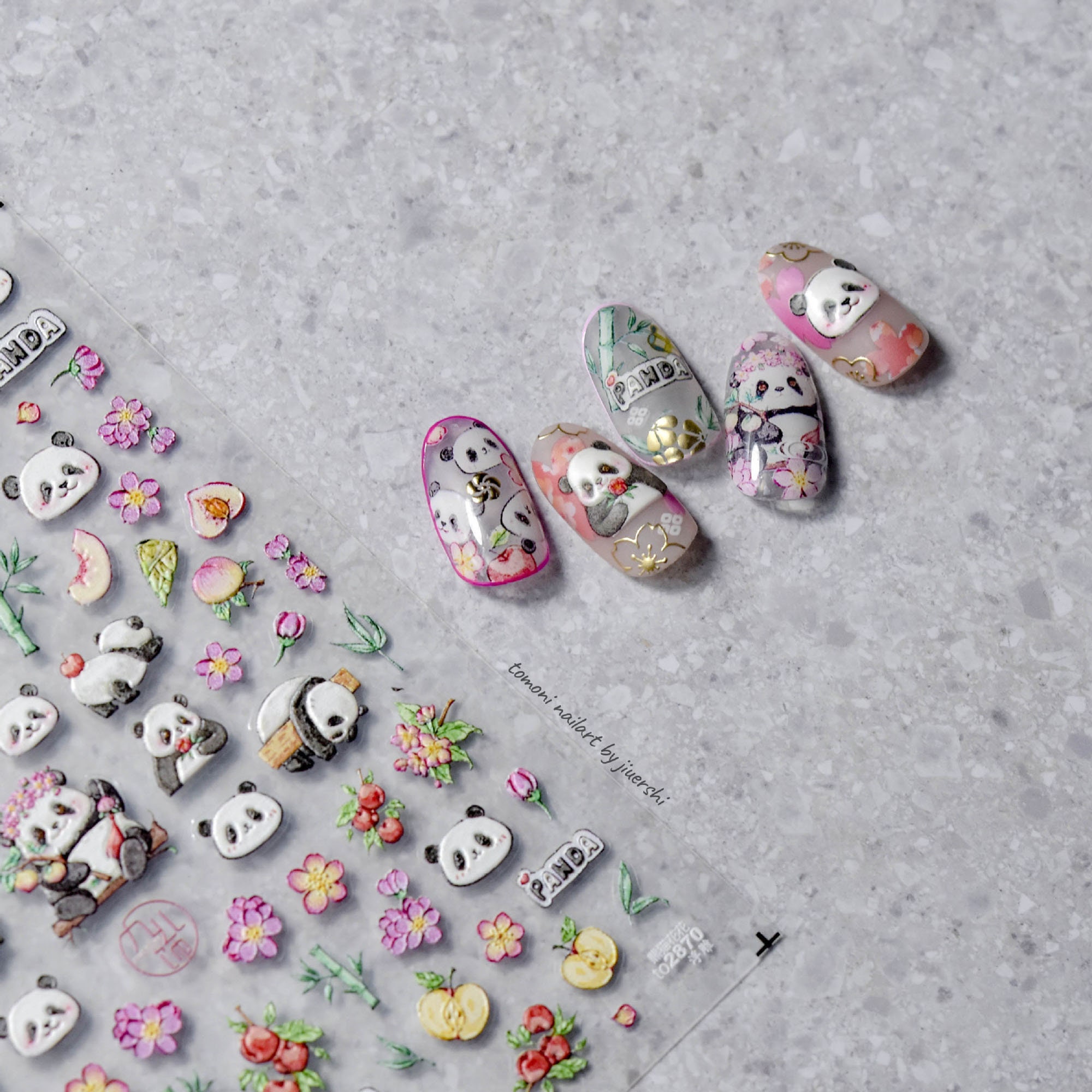 Panda Nail Stickers, Panda Nail Decals, Cartoon Nail Stickers, Kawaii ...