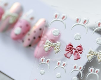 Schleife Nagelsticker, Nagel Aufkleber, süsse Nagelsticker, Kawaii Nagelsticker, DIY Nagelsticker