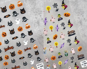 Halloween Nail Stickers, Halloween Pumpkin Nail Decals, Halloween Nail Decals, Halloween Nail Designs, DIY Nails