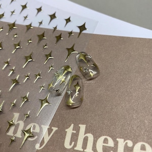 Gold/Silver Star Nail Stickers, Star Nail Decals, 3D Nail Stickers, Nail Decal Art, DIY Nails