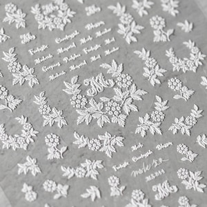 Aesthetic Flower Nail Stickers, Flower Nail Decals, Embroidery Style Nail Stickers, Aesthetic Nail Decals, DIY Nails