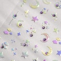 Moon And Star Nail Stickers, Moon And Star Nail Decals, Nail Sticker With Crystals, Nail Charms, Self-Adhesive Nail Sticker, DIY Nails product logo