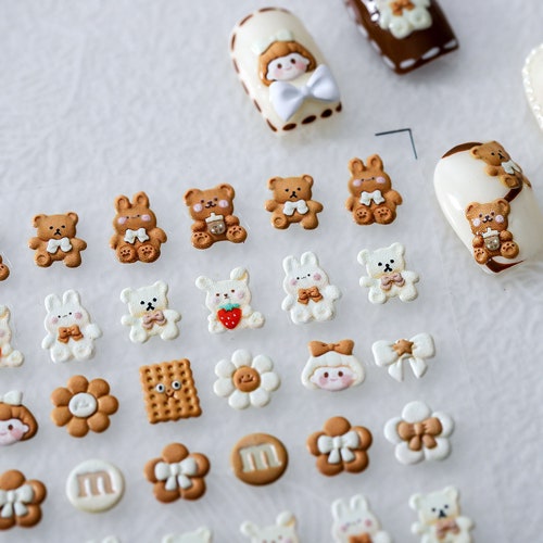 Kawaii Nail Stickers Nail Decals Cute Nail Stickers Rabbit - Etsy