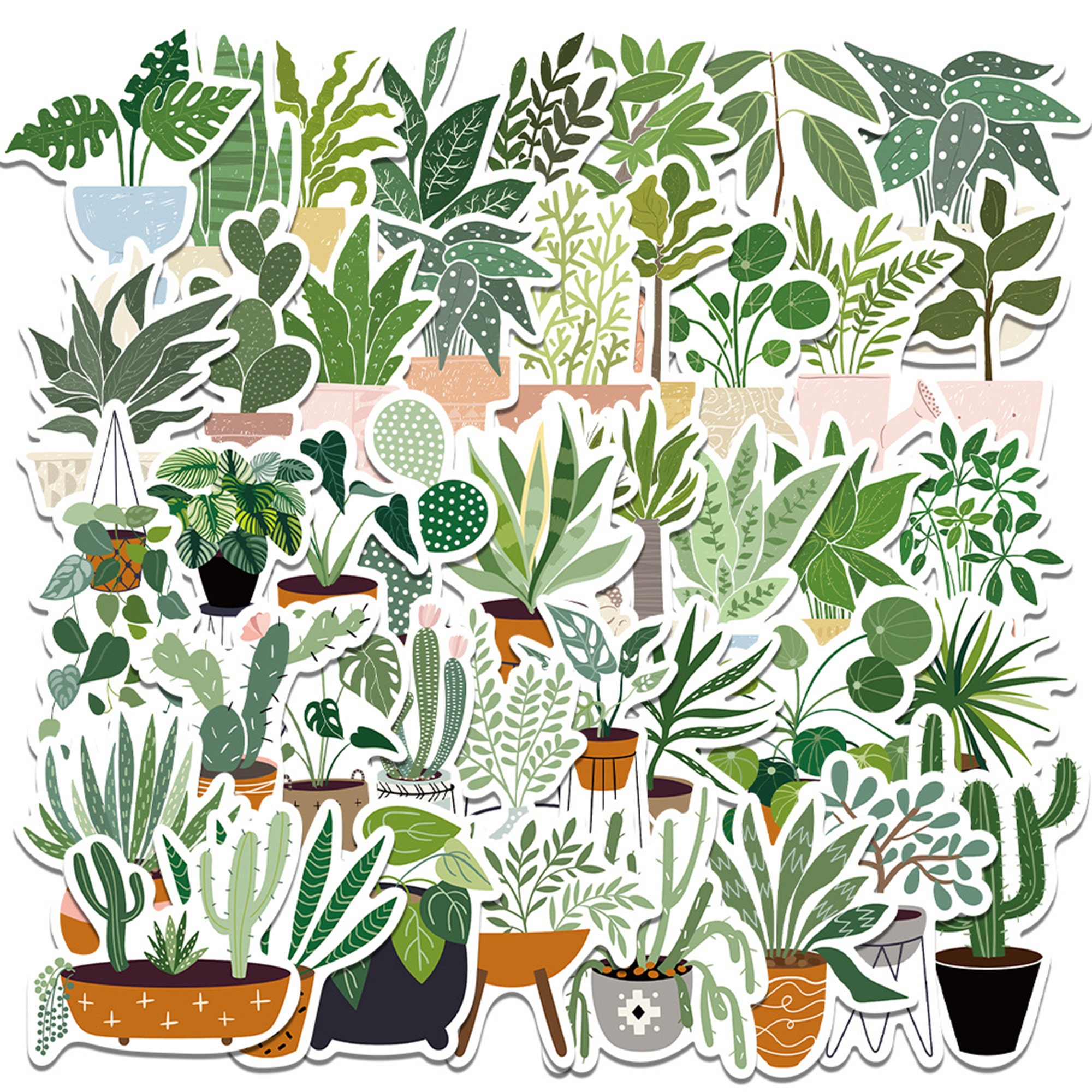 Autocollants De Plantes De Maison En Pot Pour Les Journaux - France