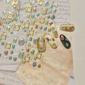 Gold Frame Nail Stickers, Gold Nail Decals,  Gemstone Style Nail Stickers, Gold Nail Art, DIY Nails, Gemstone Nail Decals, Gold Nail Design product logo