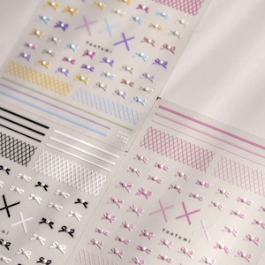 Bowknot Nail Decals, Bowknot Nail Stickers, Nail Sticker With Nail Charms, Cute Nail Decals, Cute Nail Stickers, DIY Nails