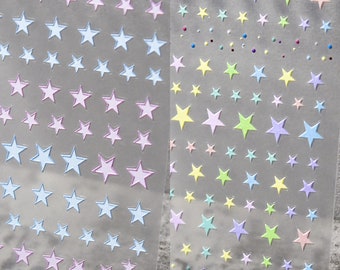 Star Nail Stickers, Star Nail Decals, Star Nail Art, Embossed Nail Stickers, Nail Designs, DIY Nails