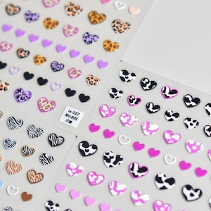 Heart Nail Stickers, Heart Nail Decals, Heart Nail Art Decals, 3D Nail Stickers, Heart Nail Design, DIY Nails, Manicure Sticker