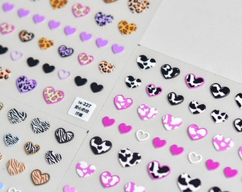 Heart Nail Stickers, Heart Nail Decals, Heart Nail Art Decals, 3D Nail Stickers, Heart Nail Design, DIY Nails, Manicure Sticker