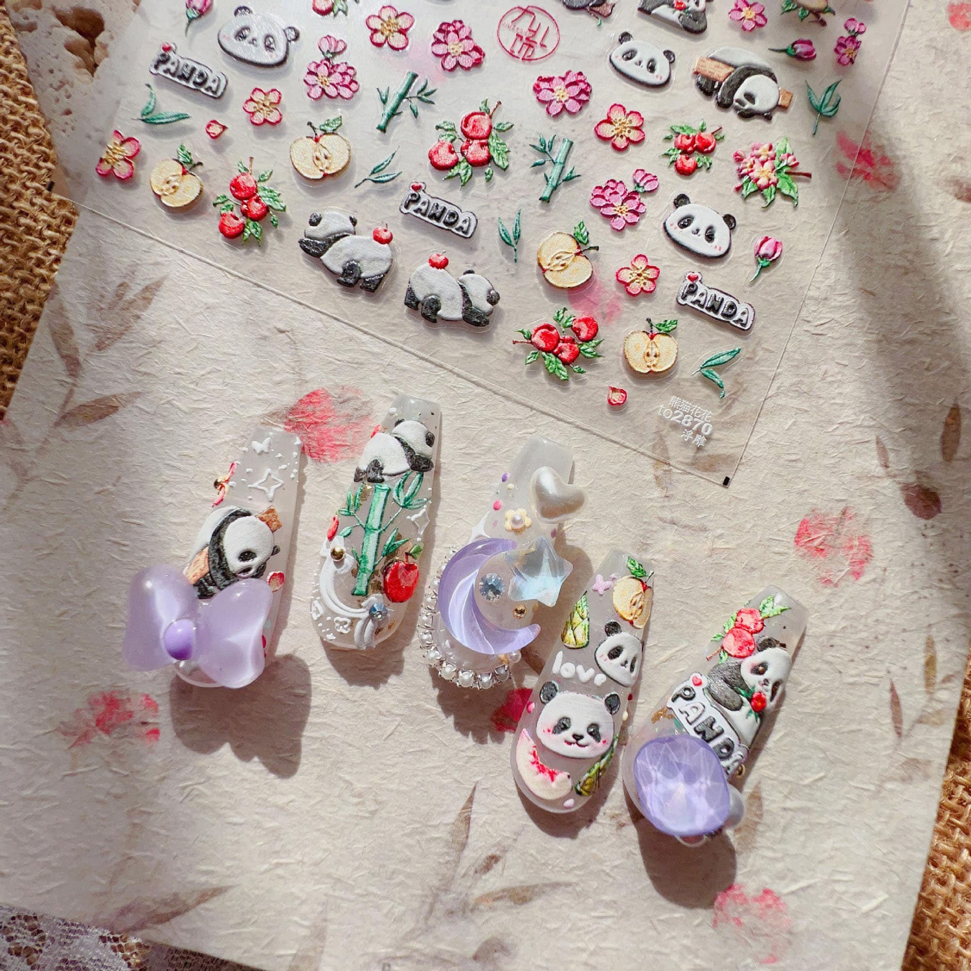 Panda Nail Stickers, Panda Nail Decals, Cartoon Nail Stickers, Kawaii ...