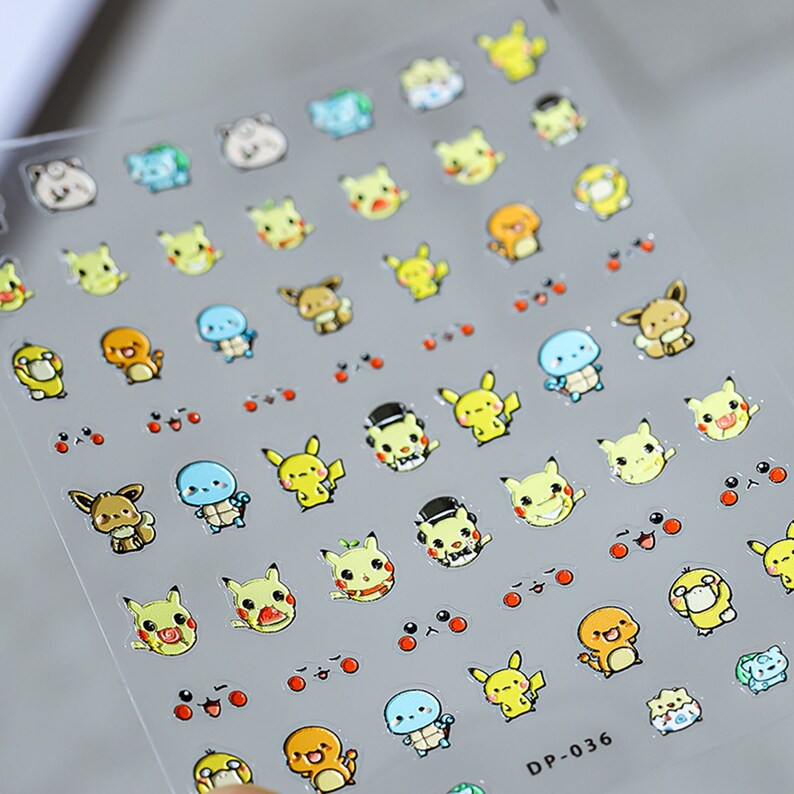 Cartoon Nail Stickers Cartoon Nail Decal Art Carton Nail Etsy