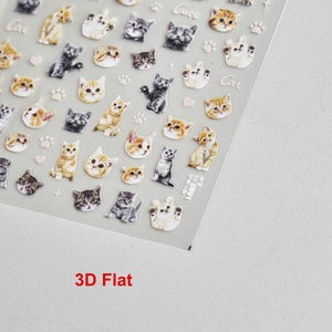 May include: A sheet of clear sticker paper with a variety of cute cat stickers. The stickers feature different colored cats with different expressions and poses. The stickers are perfect for adding a touch of whimsy to your planner, journal, or laptop.