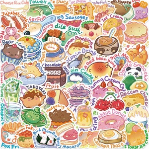 100pcs, Delicious Food Stickers, Food Stickers, Dessert Stickers