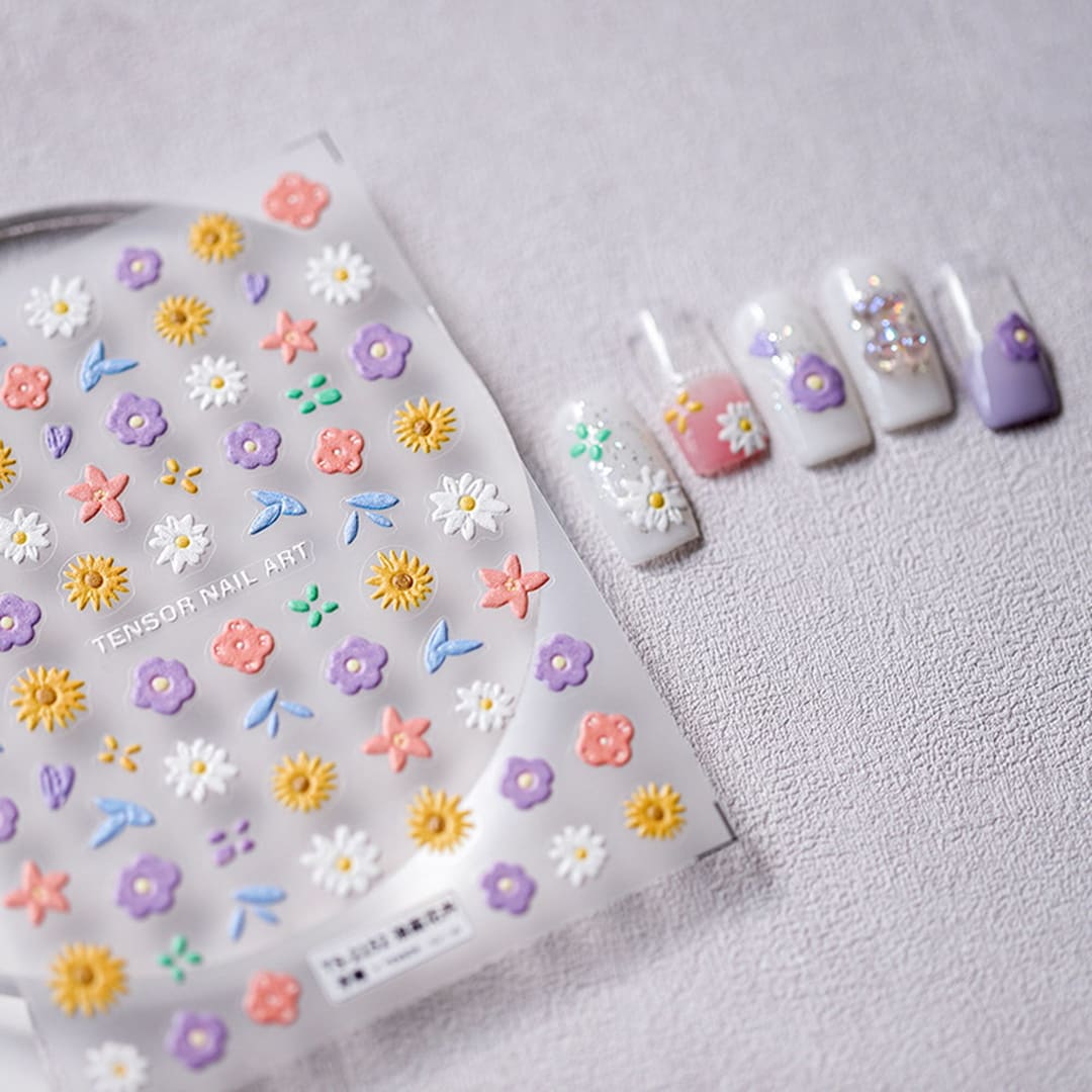 Spring Flower Nail Stickers, Flower Nail Decals, Cute Flower Nails, DIY ...