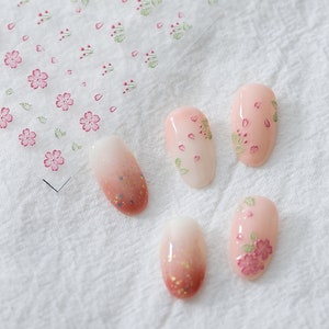 Flower Nail Sticker, Flower Nail Decal Art, Nail Design Stickers, Nail Art Decal, Kawaii Nail Stickers, DIY Nails