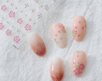 Flower Nail Sticker, Flower Nail Decal Art, Nail Design Stickers, Nail Art Decal, Kawaii Nail Stickers, DIY Nails
