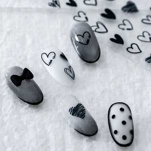 Heart Nail Stickers, Heart Nail Decal, Nail Design Art, DIY Nails, 5D Nails, 3D Nails