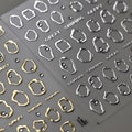Gold/Silver Frame Nail Stickers, Gold/Silver Nail Decals With Rhinestones, Nail Decal Art, Frame Nail Decals, DIY Nails product logo