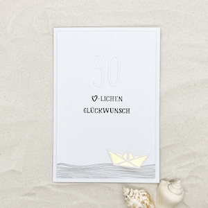 Personalisierte Karte zum Geburtstag | 20. 30. 40. 50. 60. Geburtstag | maritim | Geburtstagskarte | handgemacht | Klappkarte