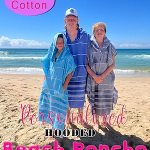 Personalized Gifts Hooded Poncho Wetsuit Changing Towel, Beach Cover up, Unisex Surf Poncho, Embroidered Hoodie, Mothers Day Gifts For Mom
