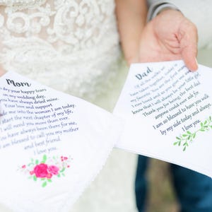 Pañuelo personalizado hecho a mano para novia, recuerdo del día de la boda, regalo para el padre de la novia, regalo para los padrinos de boda, pañuelo de bolsillo, servilletas de boda