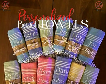 Personalized Turkish Beach Towels, Bachelorette Party, Bridesmaid Gifts, Personalized Gifts, Girls Trip Gifts, Handmade Gifts For Mom
