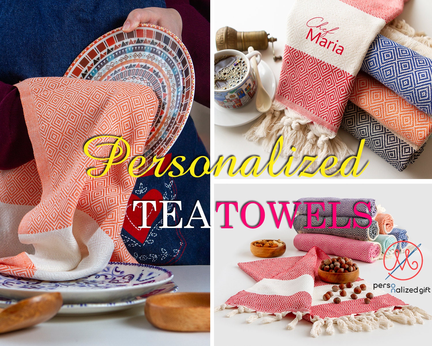 Little Valentines Personalized Kitchen Tea Towel