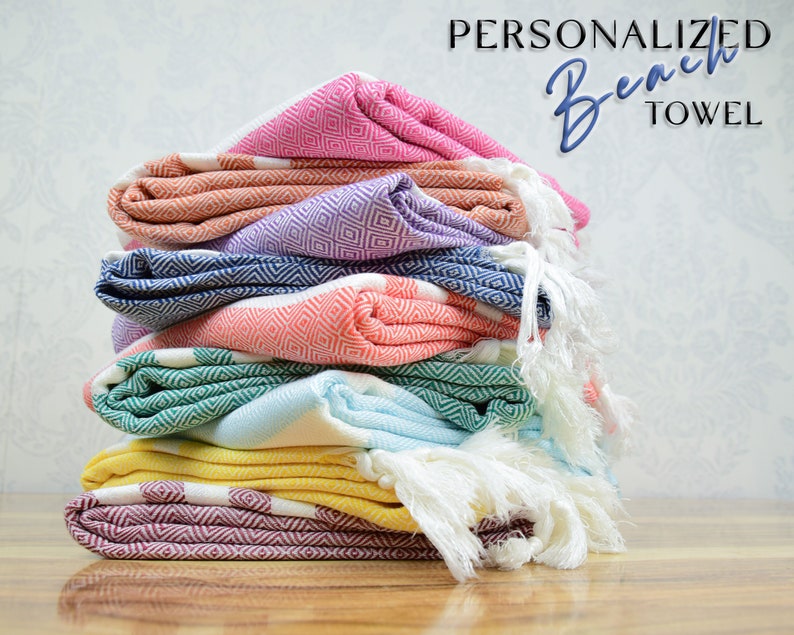 Monogrammed Turkish Ultra Soft Towel, Personalized Gift Beach Towels, Bachelorette Party Favors, Galentines Day Gift, Valentines Day Gift