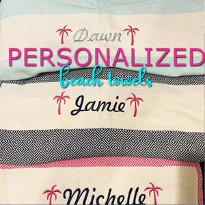 Turkish Beach Towel, Personalized Gifts, Engagement Gift For Her, Bachelorette Party, wedding favors, Girls Trip Favors, Mr Mrs Beach Towel