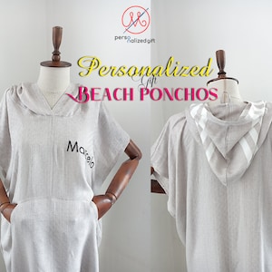 Unisex Surf Poncho for Swimmers, Digital Printed Hooded Poncho, Personalized Gift Hoodie, Custom Wetsuit Changing Robe, Mothers Day Gifts