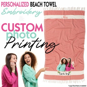 PERSONALIZED BEACH TOWEL Bridesmaid Gifts For Her, Gifts for Bachelorette Party, Unique Holiday Gift, Girls Trip Favors, Gifts For Mom