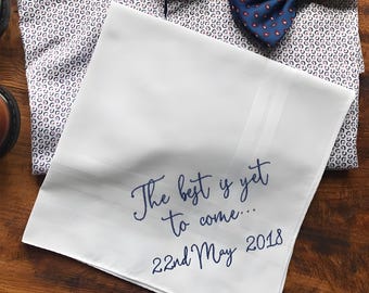 PERSONALIZED Handkerchief, Unique Napkins for Wedding, Custom Bridal Hankies, Pocket Square, Gifts for Bride, Parents of The Bride Gift