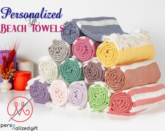 Personalized Gift Ultra Soft Beach Towel, Unique Holiday Gift, Hostess Gift, Bridesmaids Gift For Her, Mothers Day Gifts, Teacher Gifts
