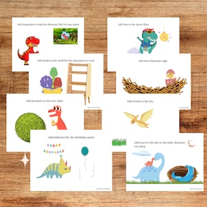 Dinosaur Play Dough Activity Set, Printable Playdough Mat, Busy Book for Kids, Fine Motor Skills Activities, Dino Play Fun for Kids