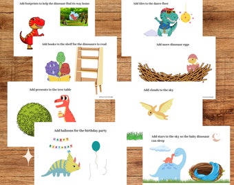 Dinosaurier Knetmatte: Feinmotorische Aktivität (Digitaler Download)