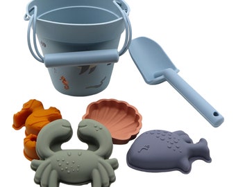 Silicone crab beach toy set