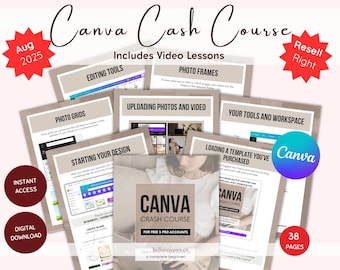 Redigerbar Canva Crash Course-mall: PLR/MRR, Sälj vidare som din egen