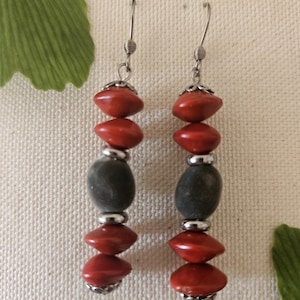 Natural Zanzibar and Church Seed Earrings