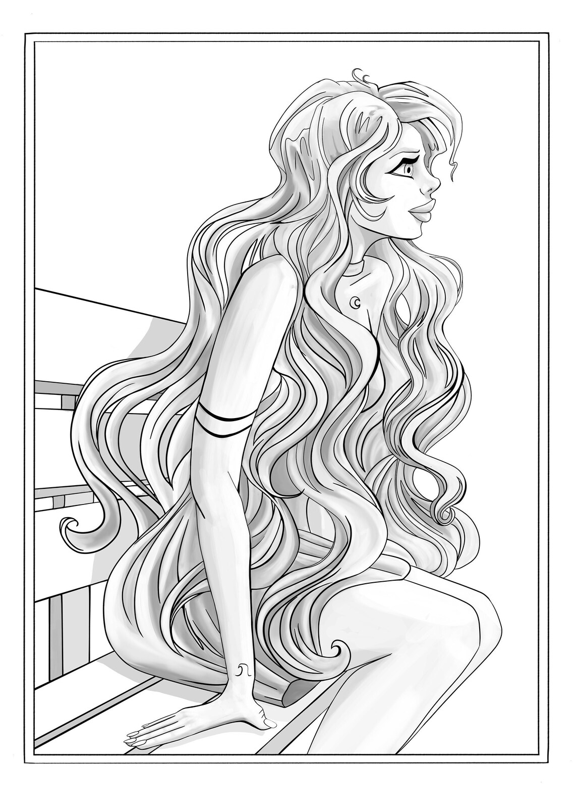 Illustration Coloring Page Printable Image Instant | Etsy