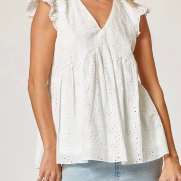 Embroidered Eyelet Dainty Lace Top
