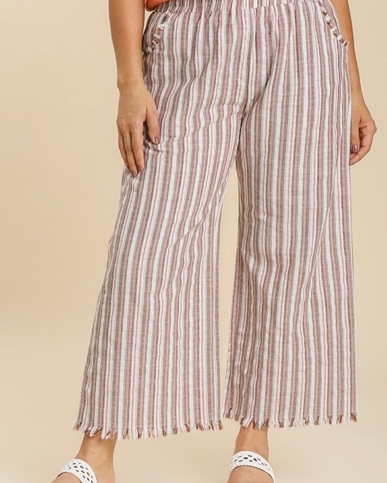 Beachy Flowy Linen Blend Pants From Umgee Etsy