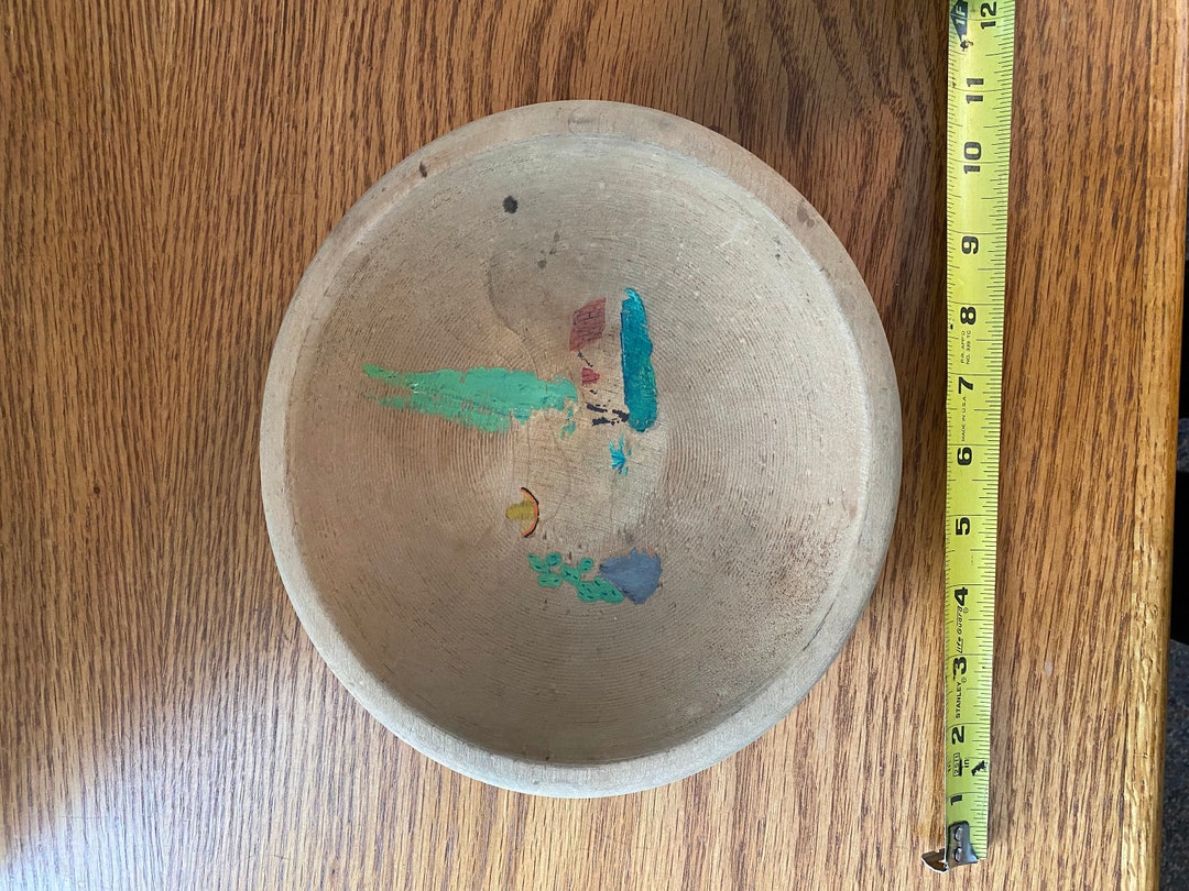 Munising Wood Serving Bowl Primitive Rustic Kitchen Etsy